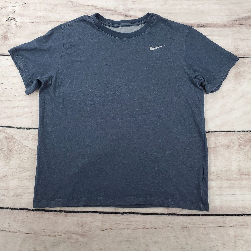 The Nike Tee Dri-Fit Large Shirt Heather Blue Tee Short Sleeve Athletic Gym Run
